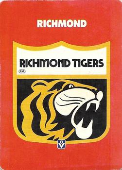 1989 Scanlens VFL #106 Richmond Emblem Front
